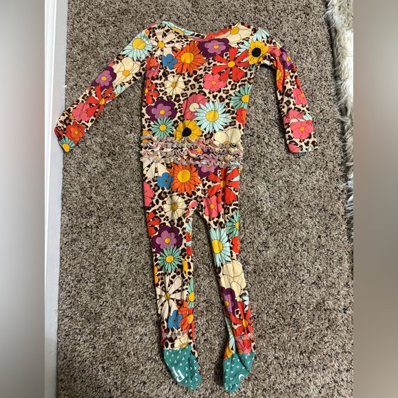 Posh Peanut Moonbeam 18-24 month footie ruffle pajamas - Picture 7 of 10